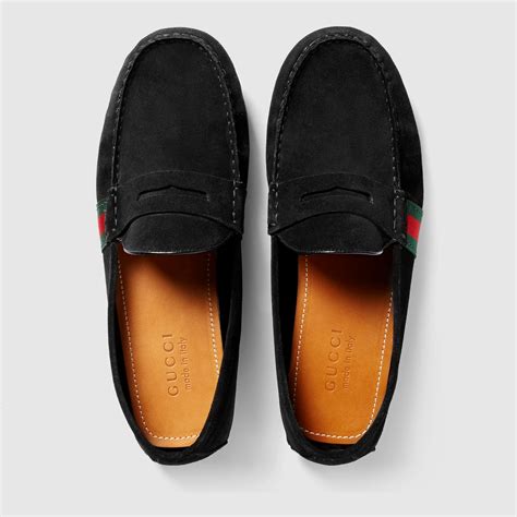 gucci driver shoes suede men|gucci leather driver with web.